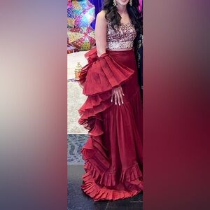 Ayesha Somaya Maroon Lengha - Size XS